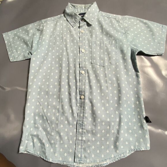 perry ellis Boys Kids Dress shirt Color Green Size 10 Button Down - Picture 1 of 8